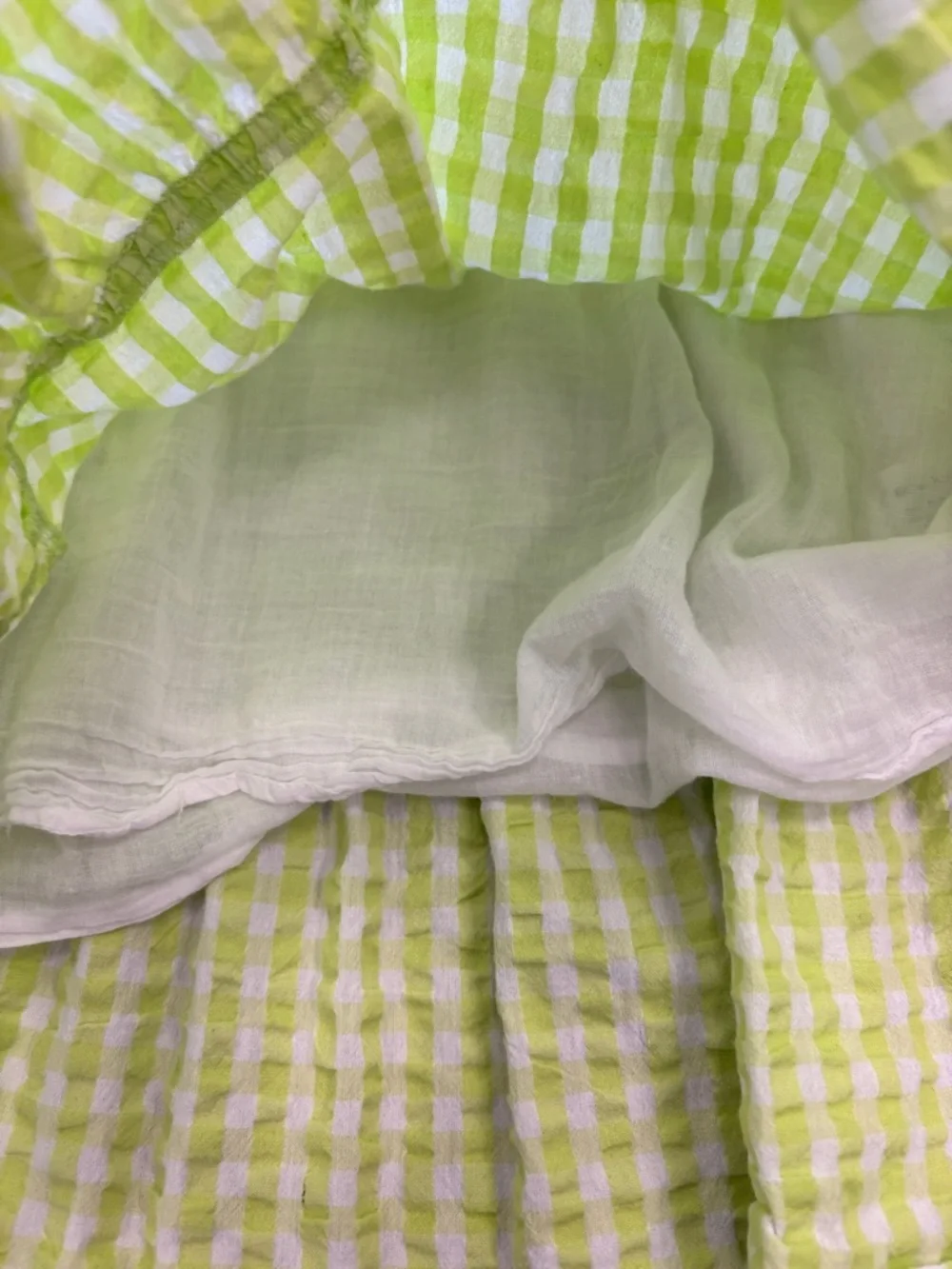 Roller Rabbit Lime Gingham Ruffle Mini Dress - Picture 6 of 10